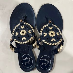 Girls navy Jack Rogers jelly sandals